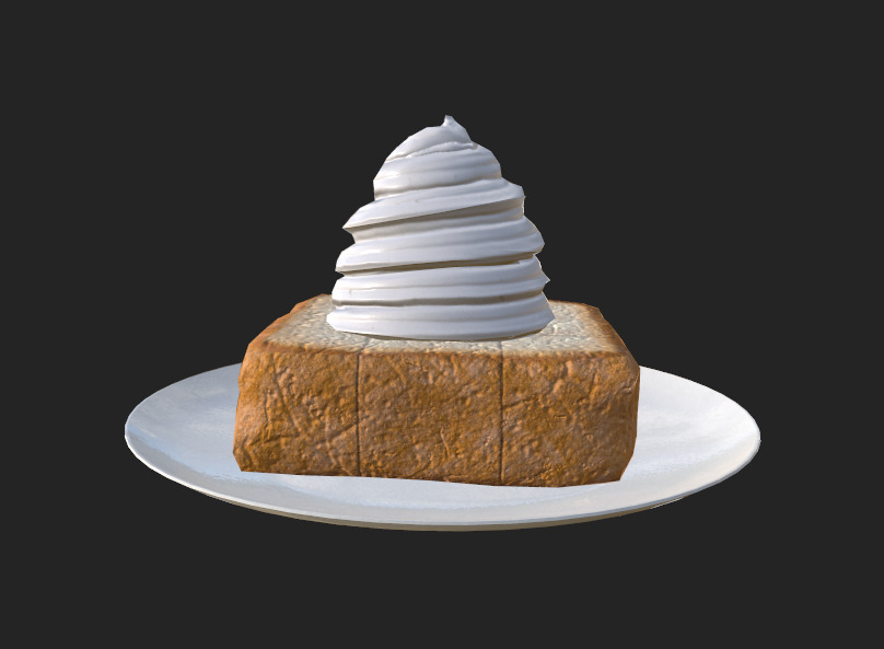 Honey brick toast Low-poly 3D model_3