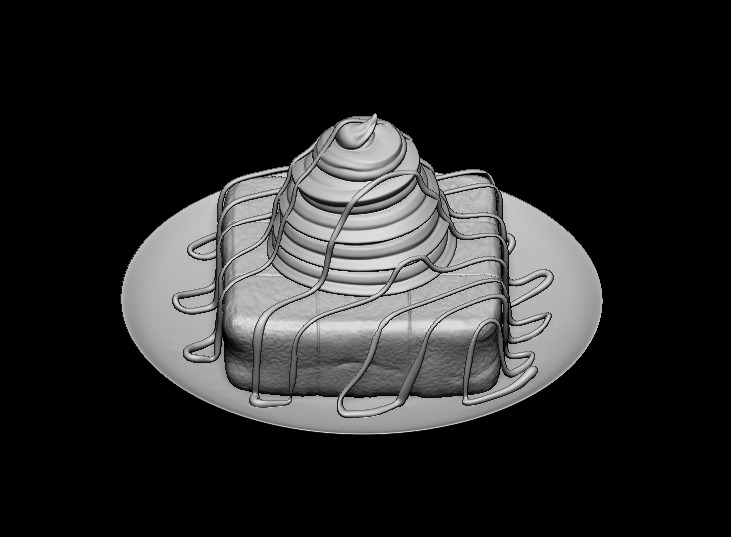 Honey brick toast Low-poly 3D model_7