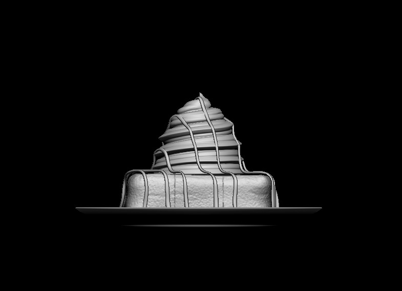 Honey brick toast Low-poly 3D model_6