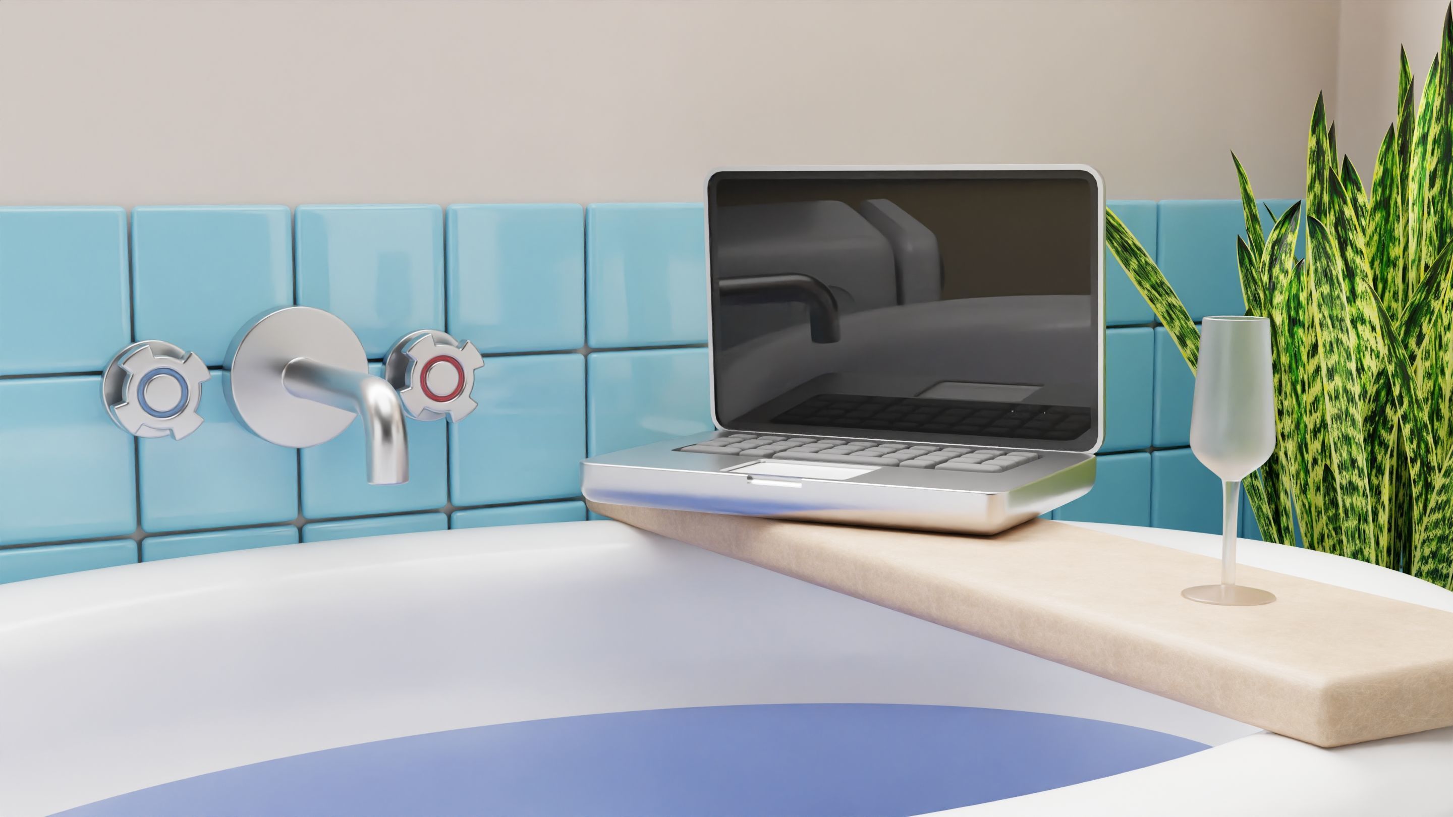 Bathroom isometric 3D model_2