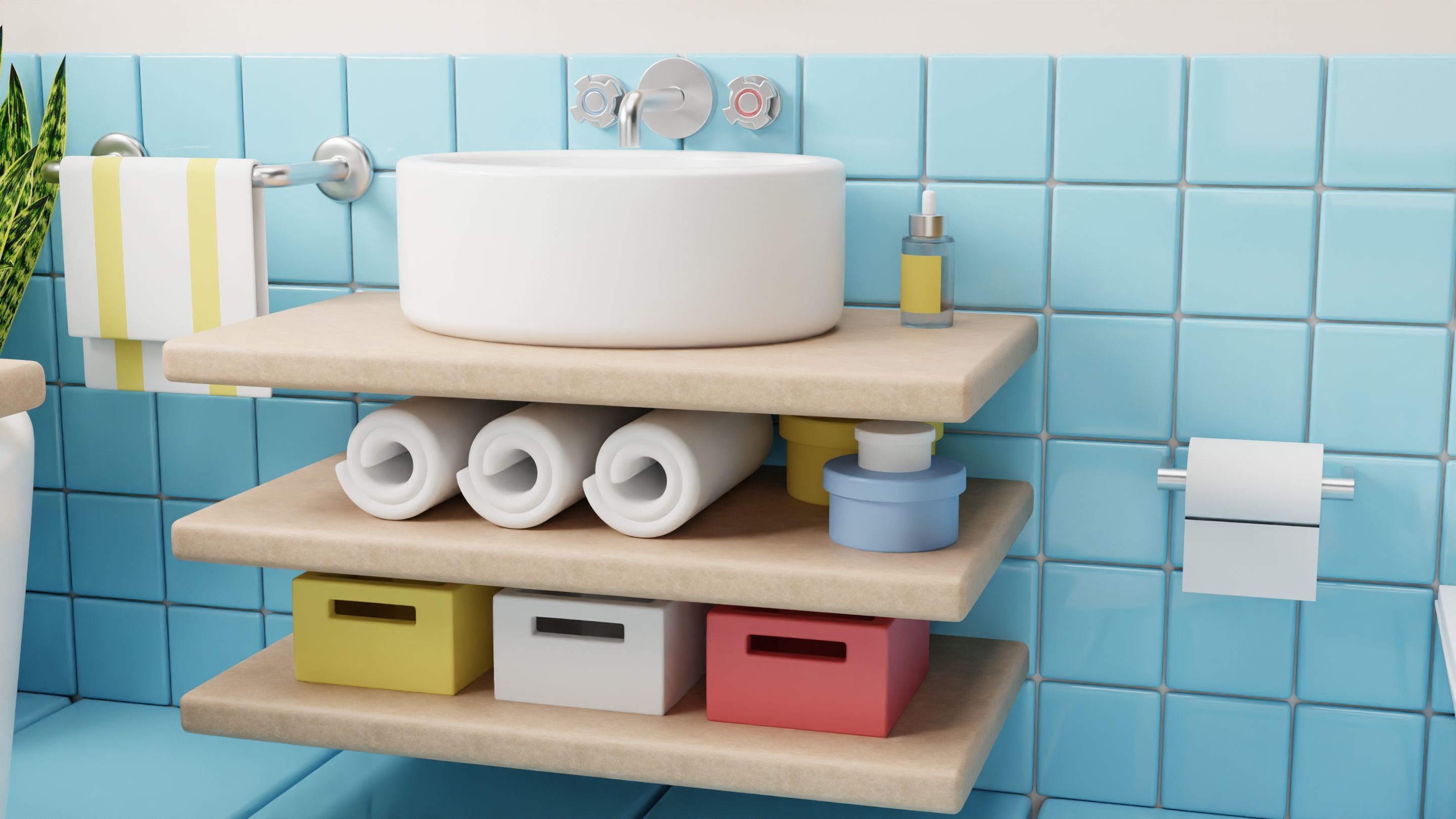 Bathroom isometric 3D model_1