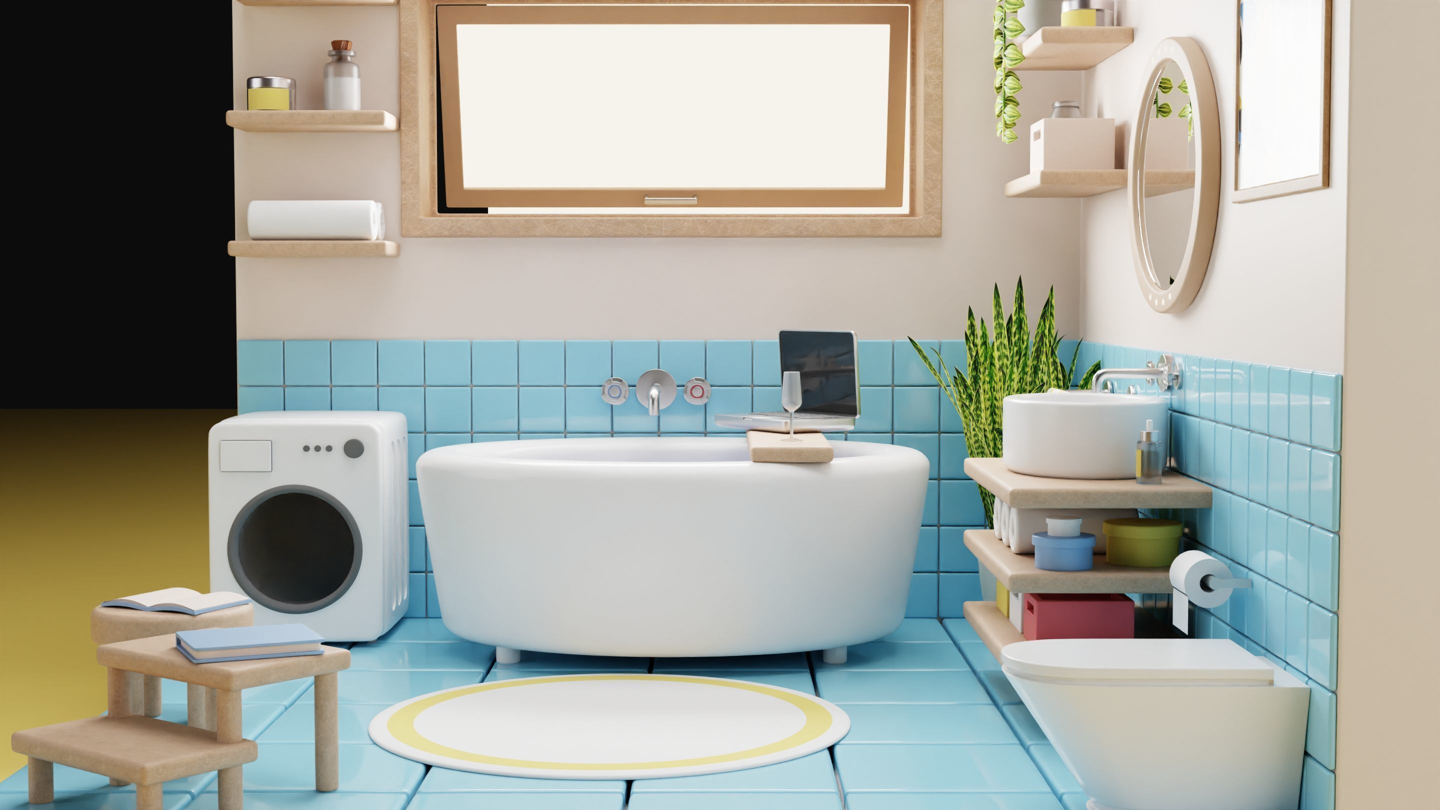 Bathroom isometric 3D model_4