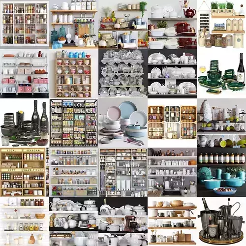 Large set of 25 sets with small items for the kitchen and decor