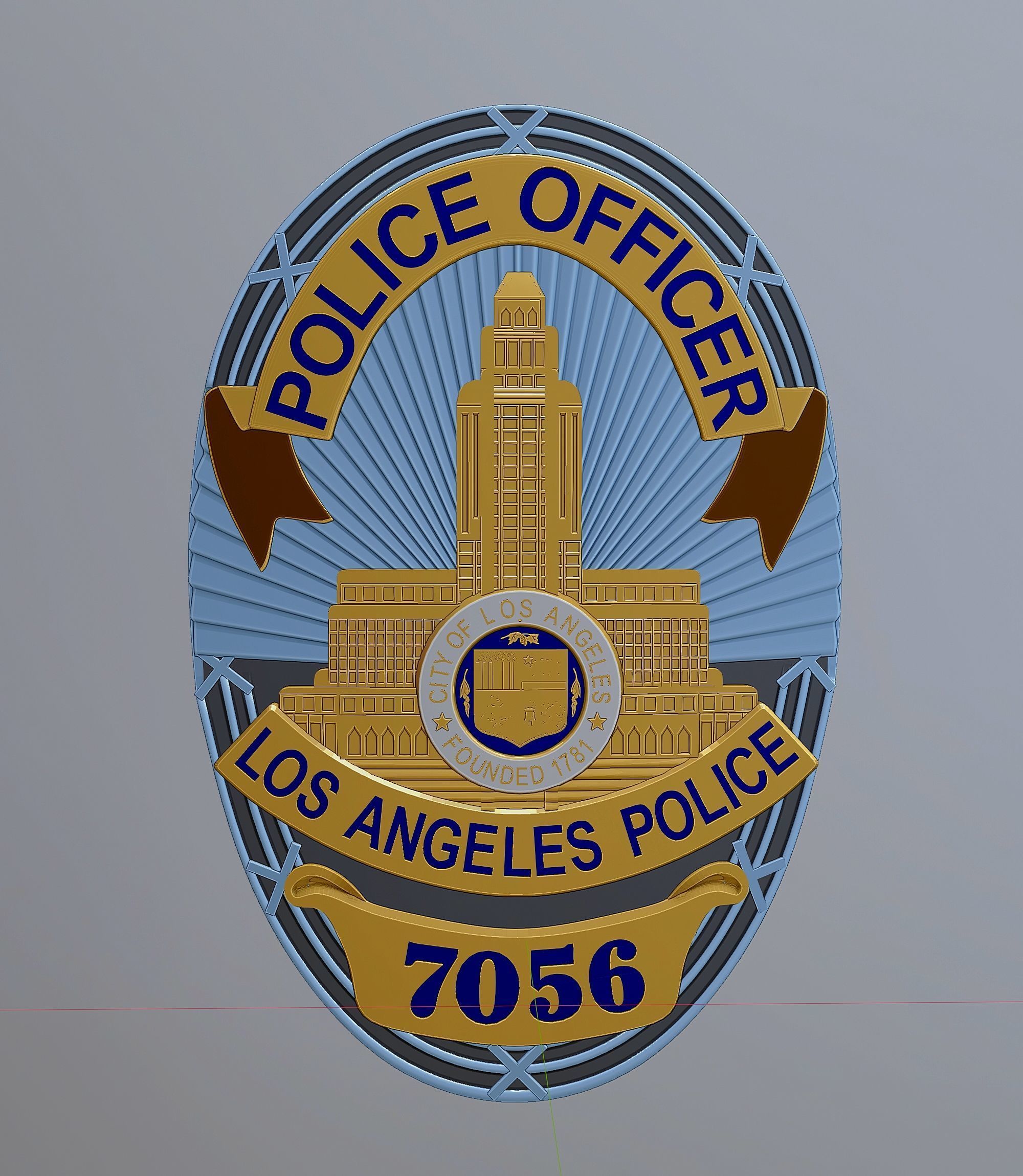 Los Angeles Police Officers Badge 3D model_4