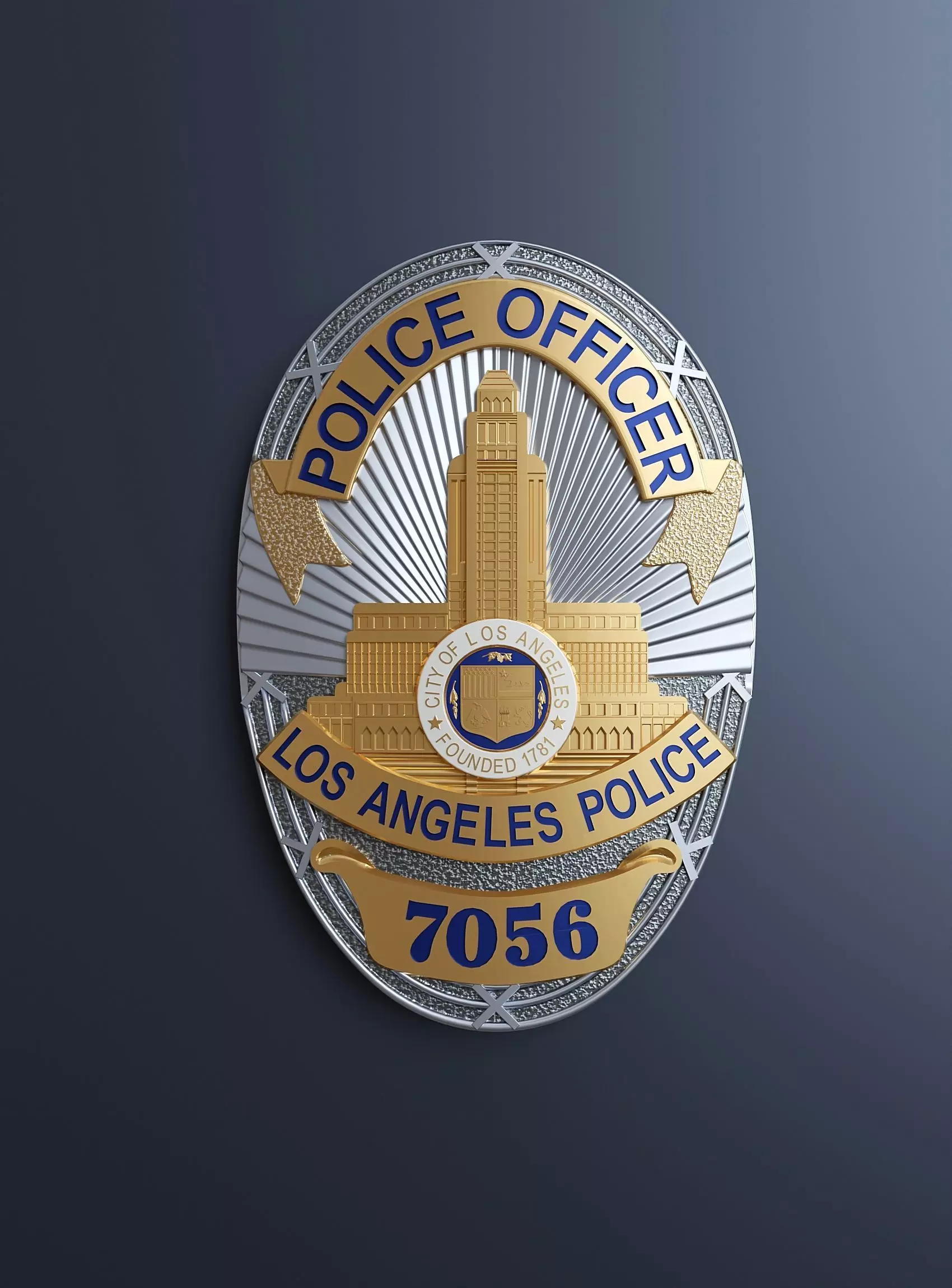 Los Angeles Police Officers Badge 3D model_0
