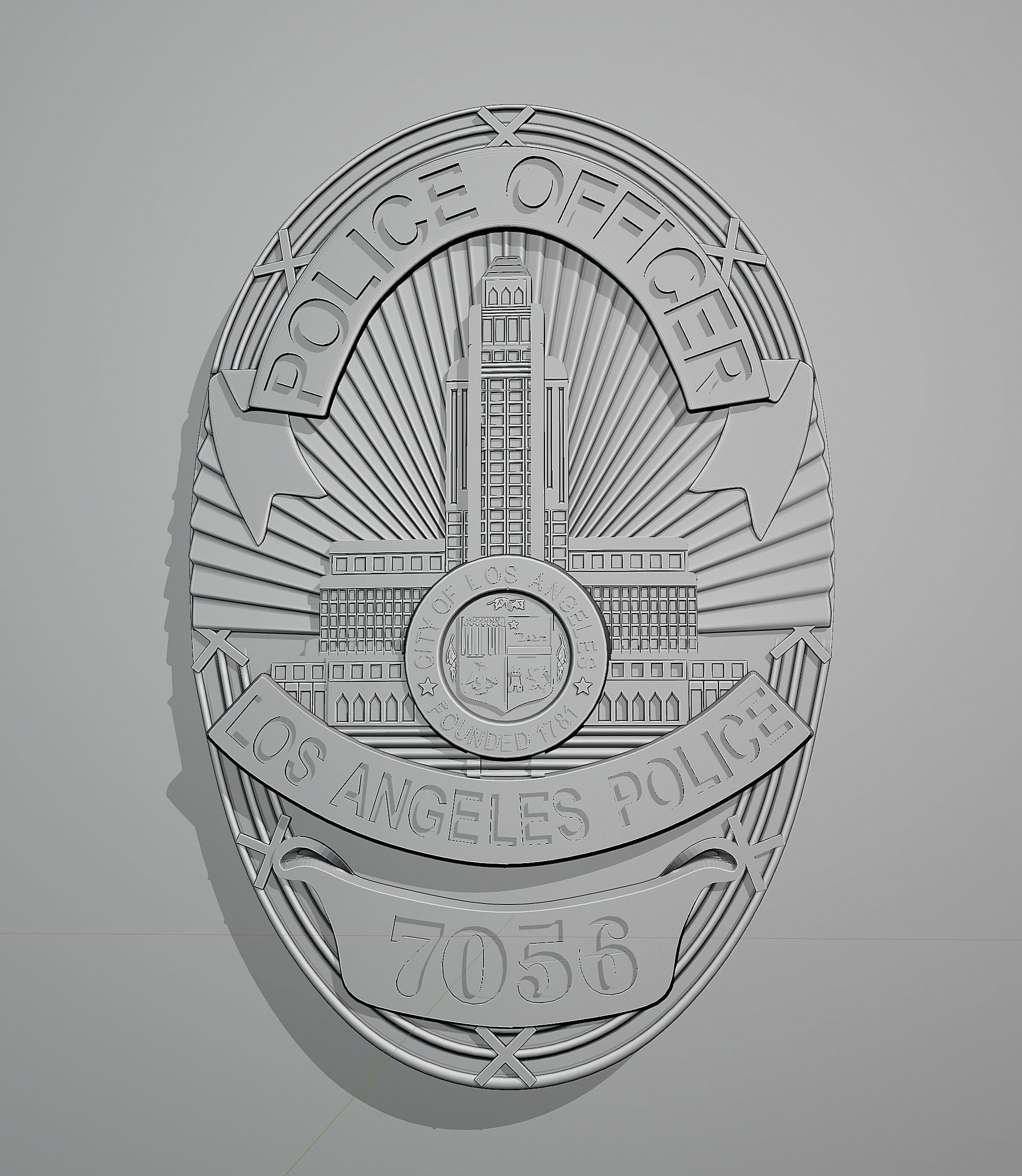 Los Angeles Police Officers Badge 3D model_3