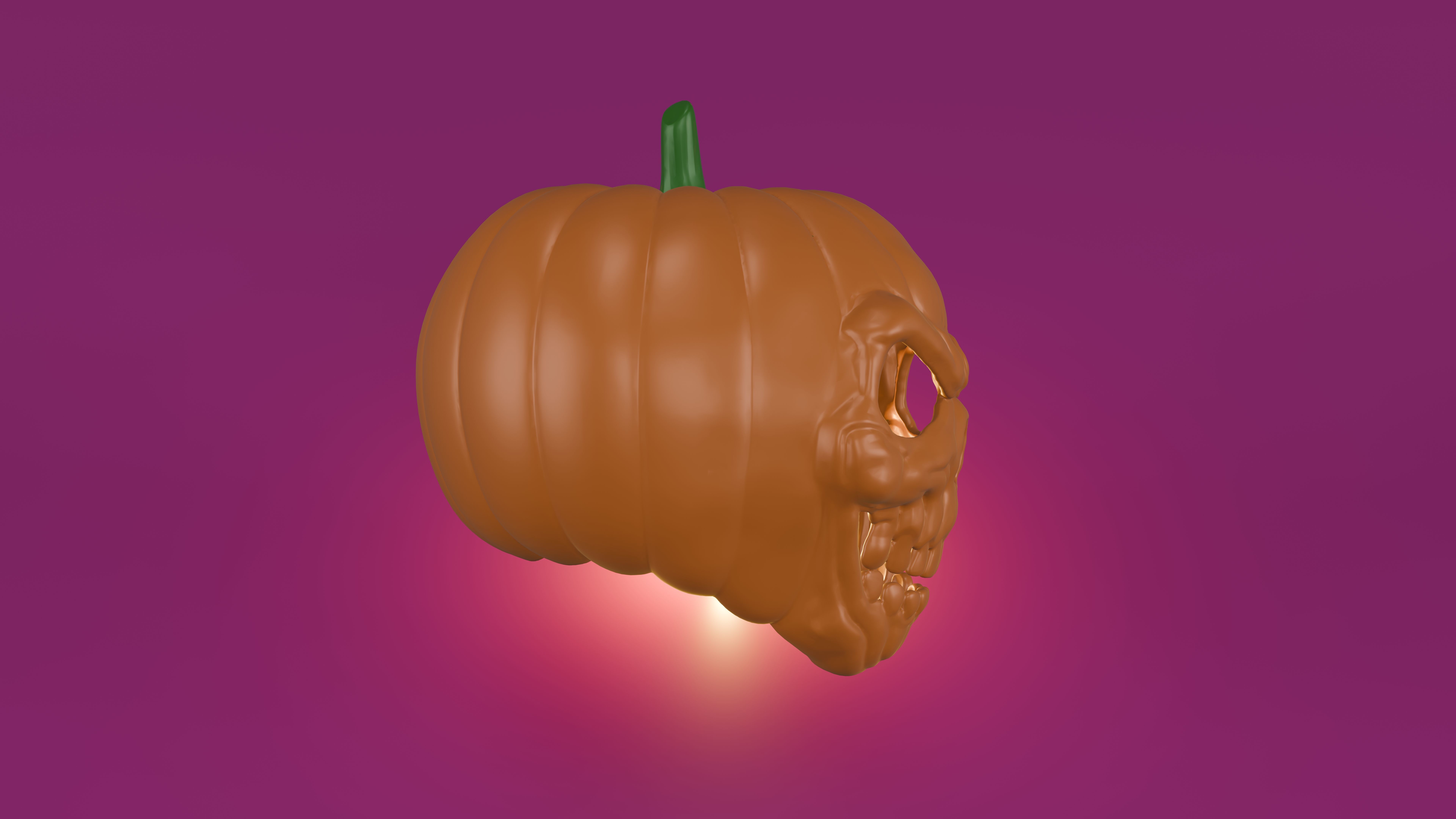 Halloween Pumpkin Skull 3D print model_5