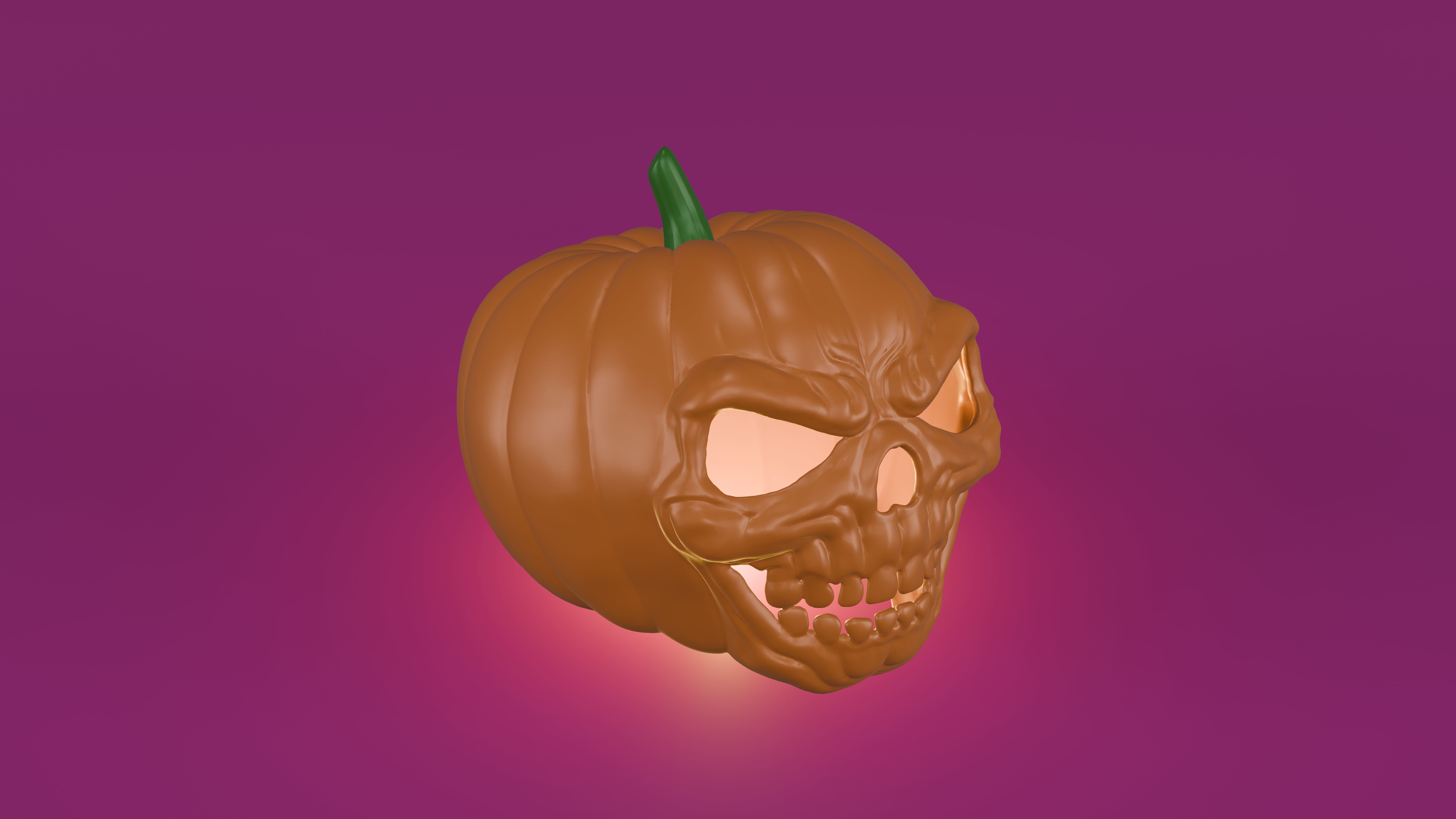 Halloween Pumpkin Skull 3D print model_1