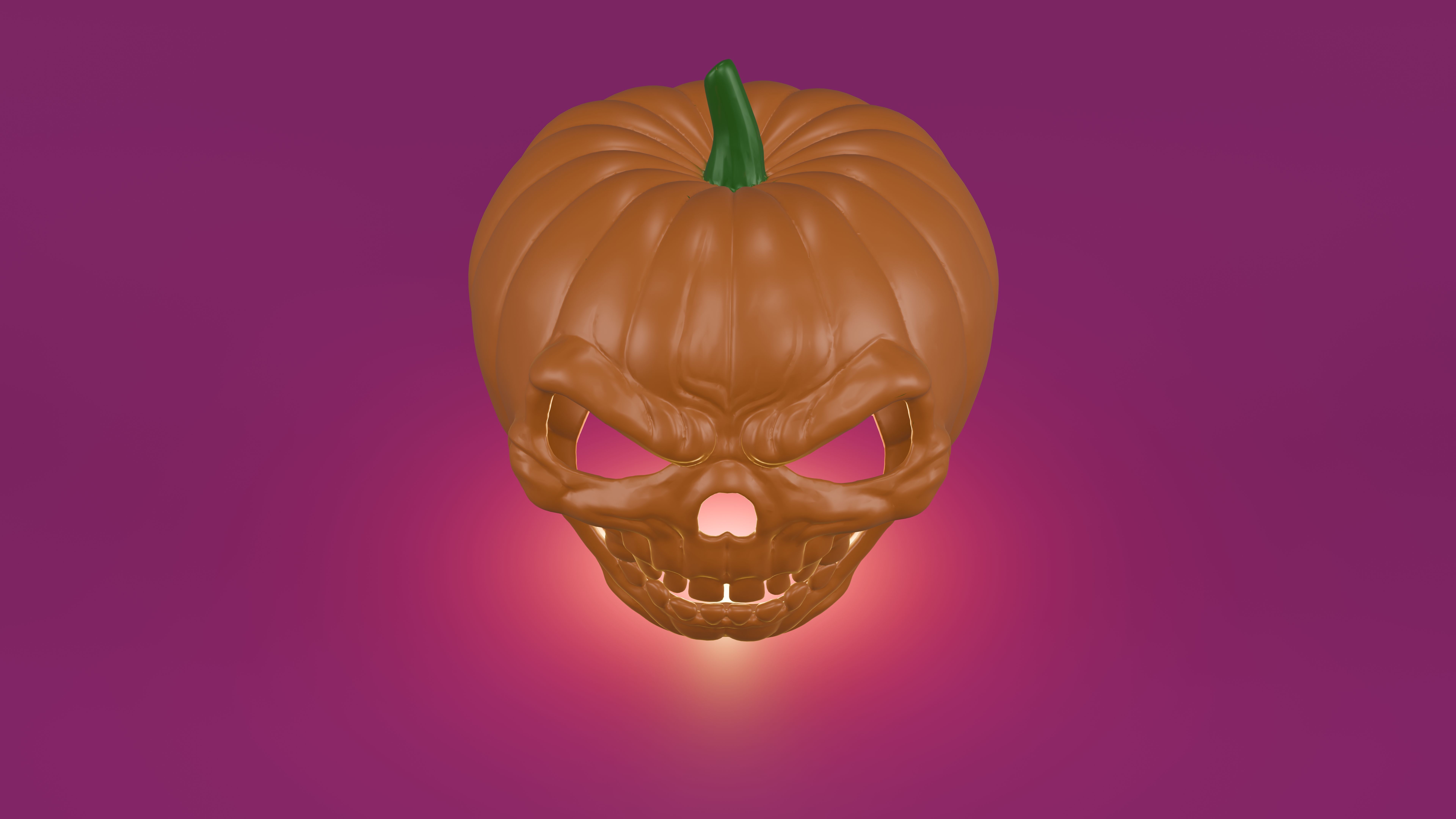 Halloween Pumpkin Skull 3D print model_4