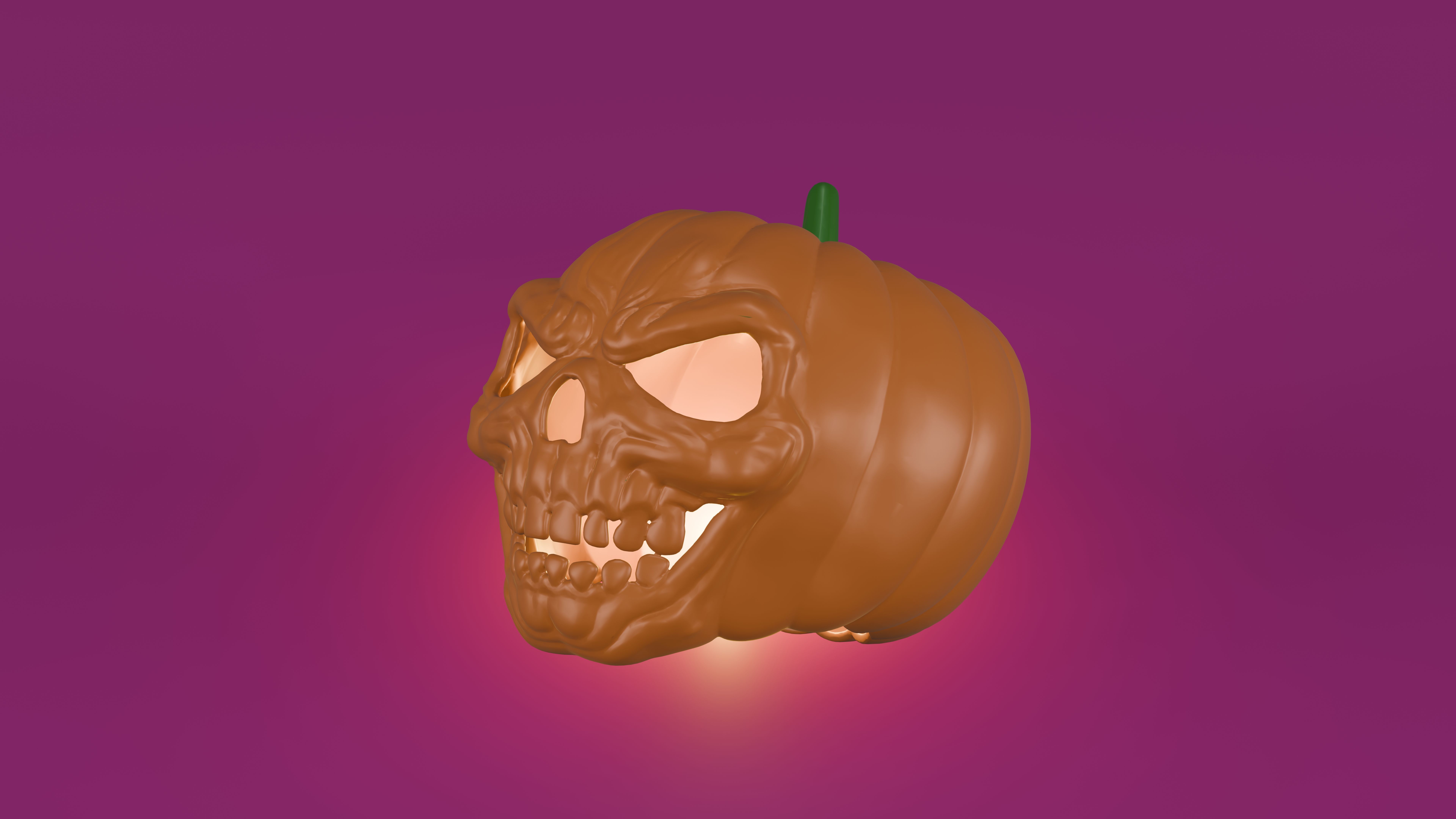 Halloween Pumpkin Skull 3D print model_2