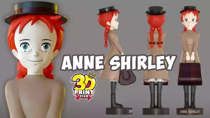 Anne Shirley 3d model for 3d print and render 3D print model