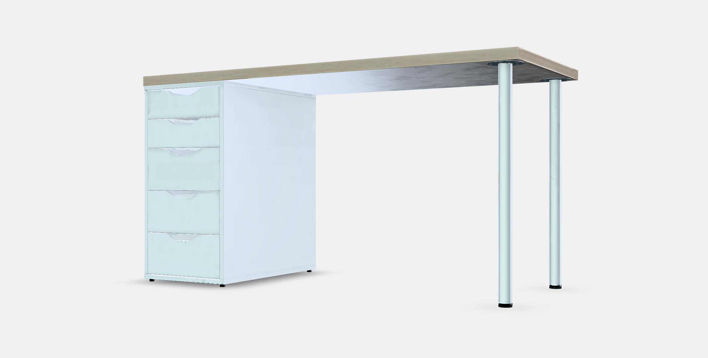 LAGKAPTEN - ALEX Desk 12 Low-poly 3D model_12