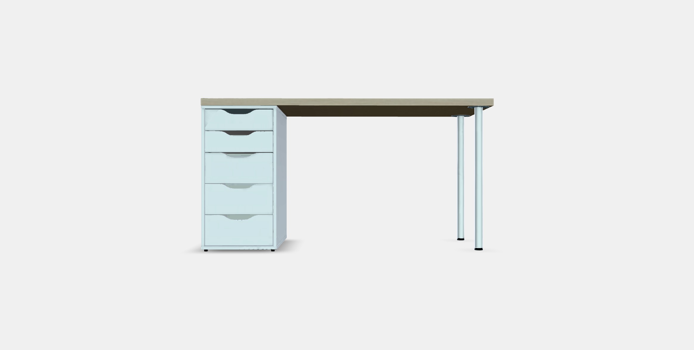 LAGKAPTEN - ALEX Desk 12 Low-poly 3D model_9