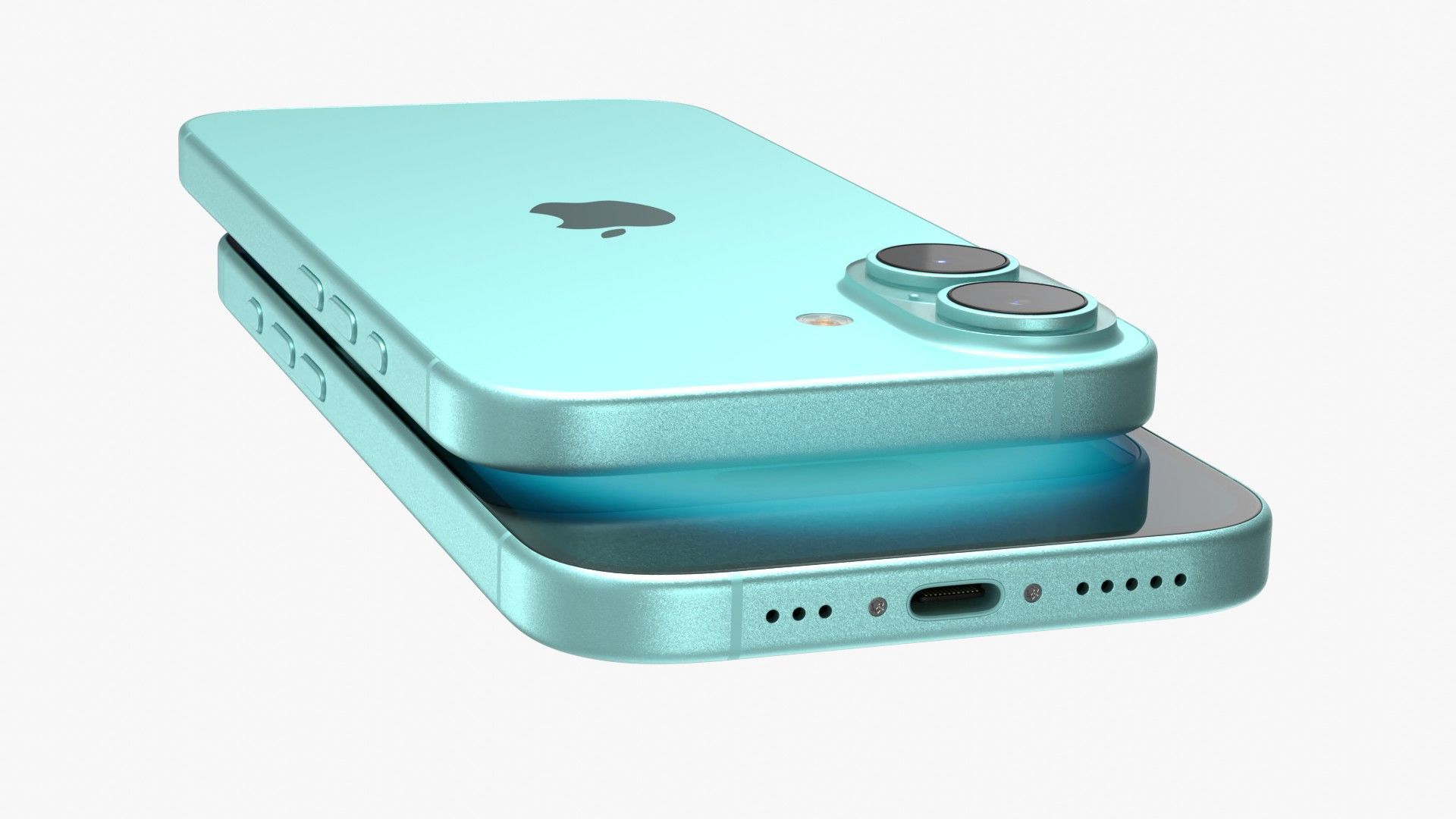 Apple iPhone 16 Teal 3D model_7