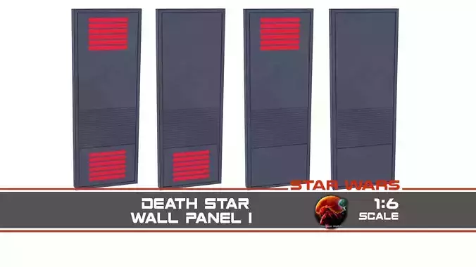Death Star Wall Panel - I - 1-6 scale Hottoys Free 3D print model