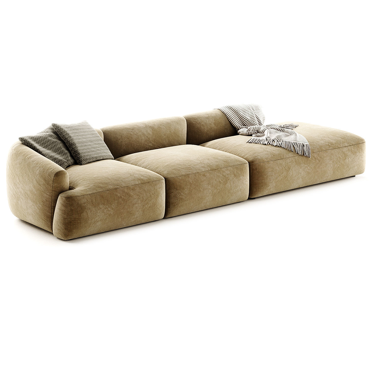 Chaise Longue XL componibile In Boucle Sofia 3D model_2