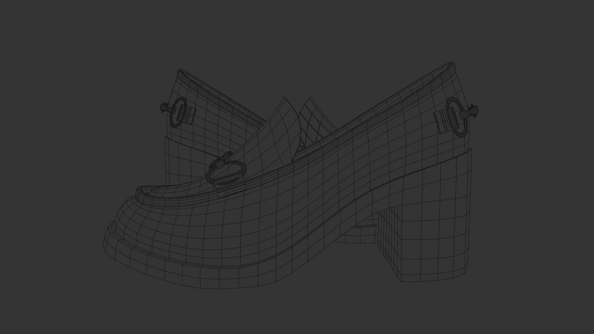 Heels Shoes Low-poly 3D model_9