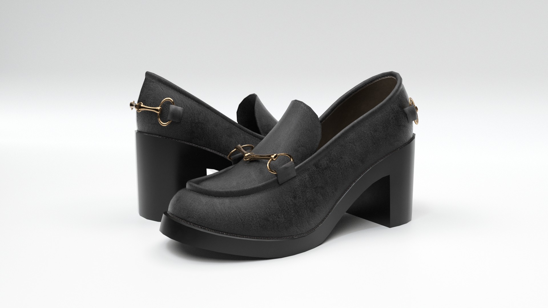 Heels Shoes Low-poly 3D model_1