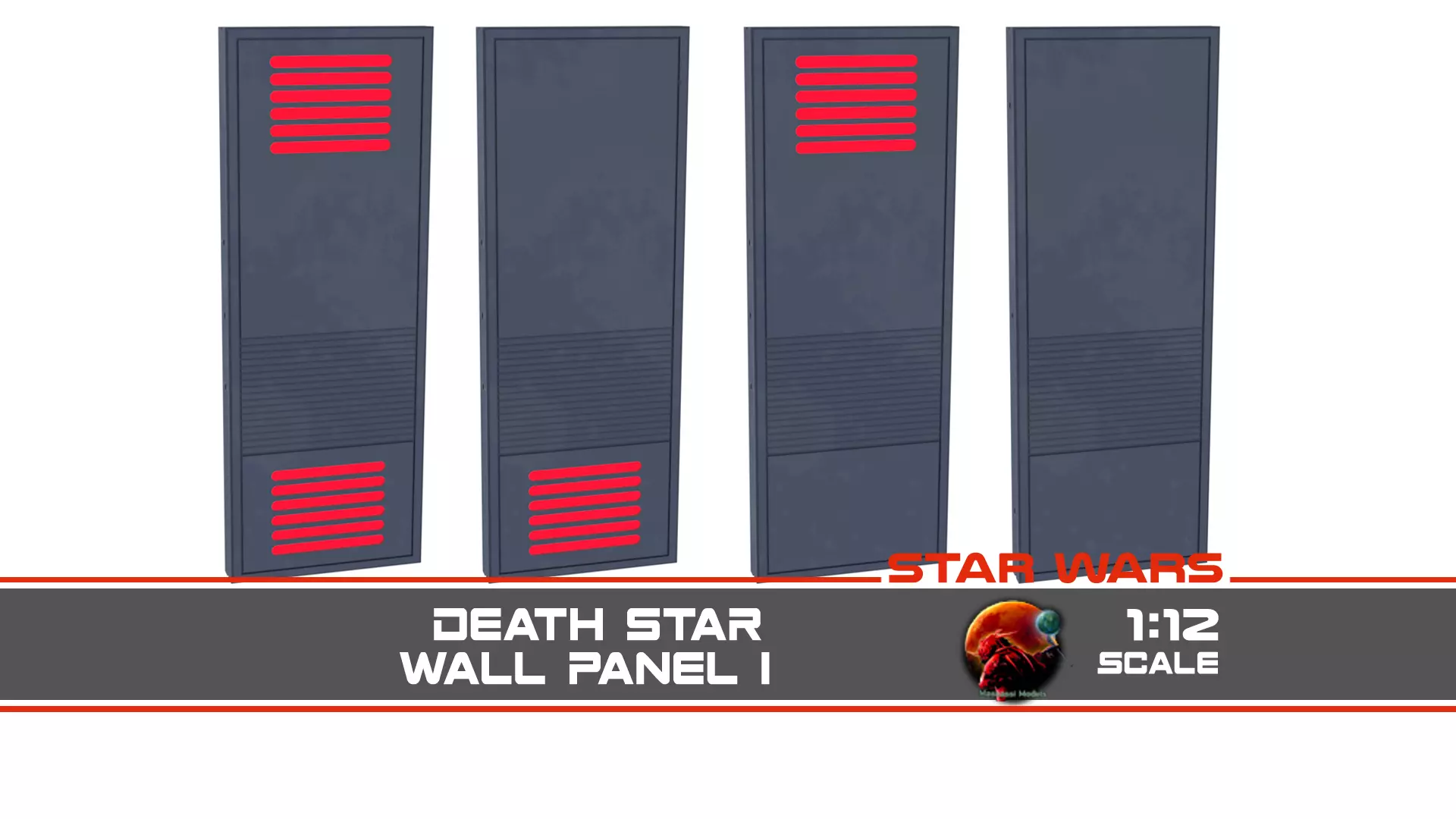 Death Star Wall Panel - I - 1-12 scale Blackseries Free 3D print model_0