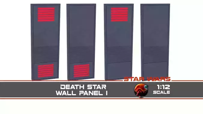 Death Star Wall Panel - I - 1-12 scale Blackseries Free 3D print model
