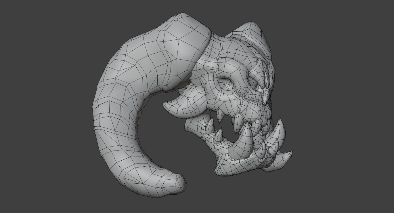 Stylized Skull Low-poly 3D model_7