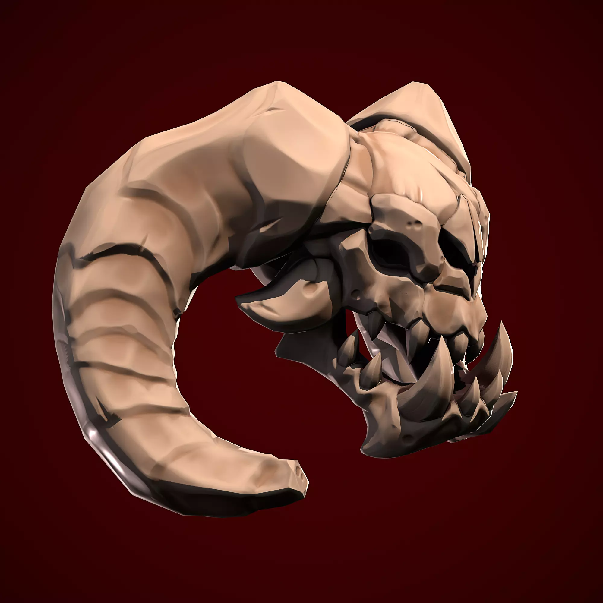 Stylized Skull Low-poly 3D model_0