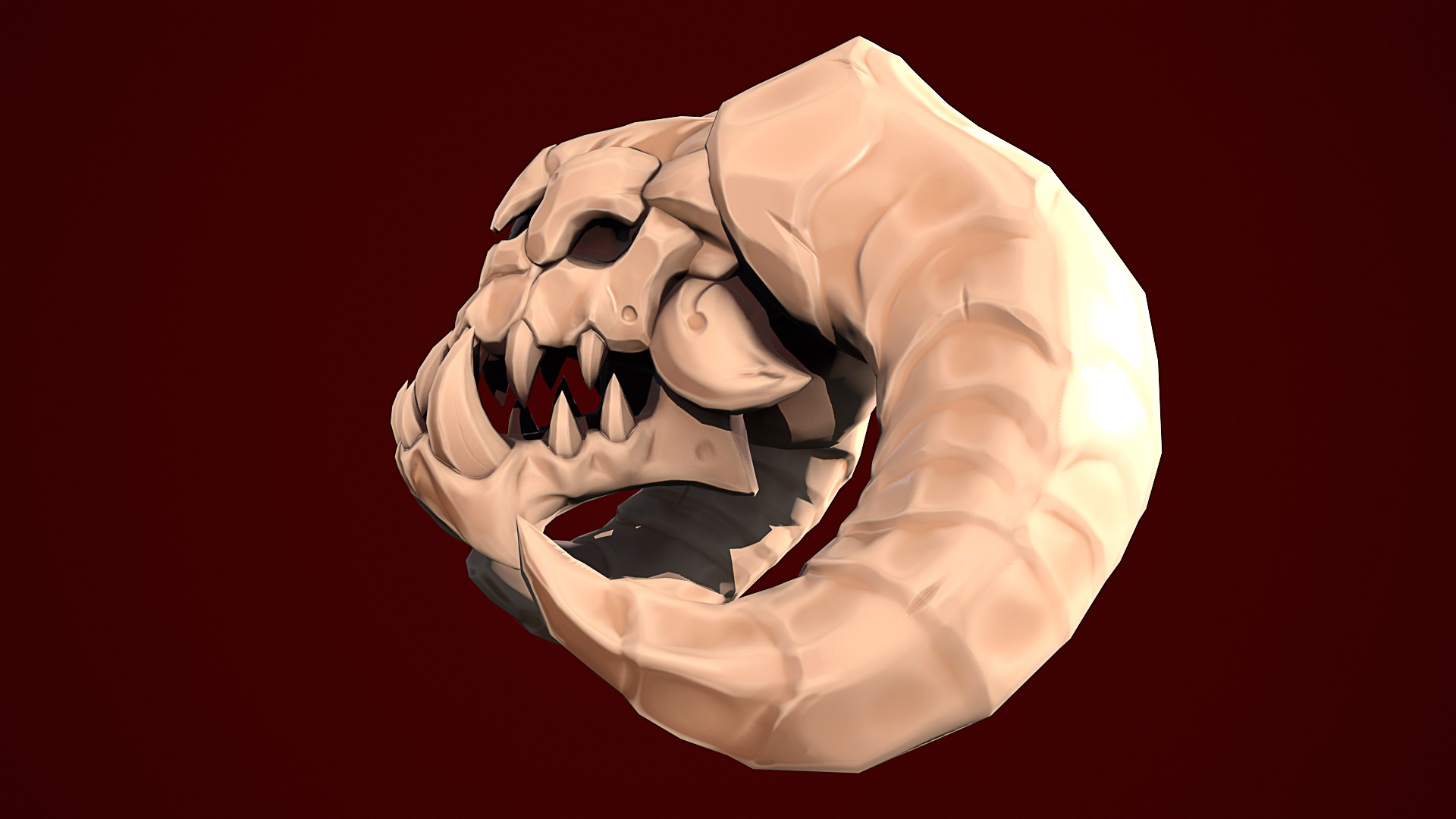 Stylized Skull Low-poly 3D model_5