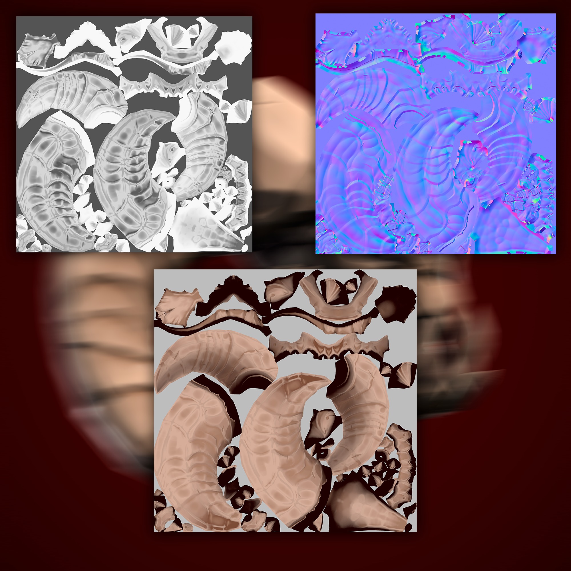 Stylized Skull Low-poly 3D model_6