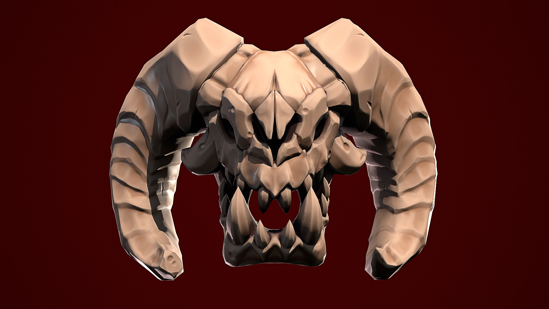 Stylized Skull Low-poly 3D model_2