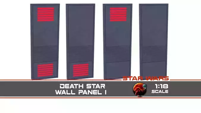 Death Star Wall Panel - I - 1-18 scale  Kenner Hasbro Free 3D print model