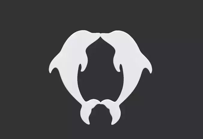 cute dolphin love  pentant