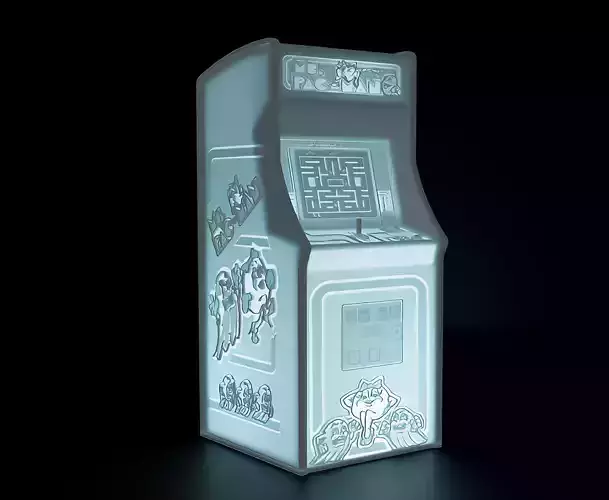 MS Pac-Man Arcade Cabinet with Lithophane