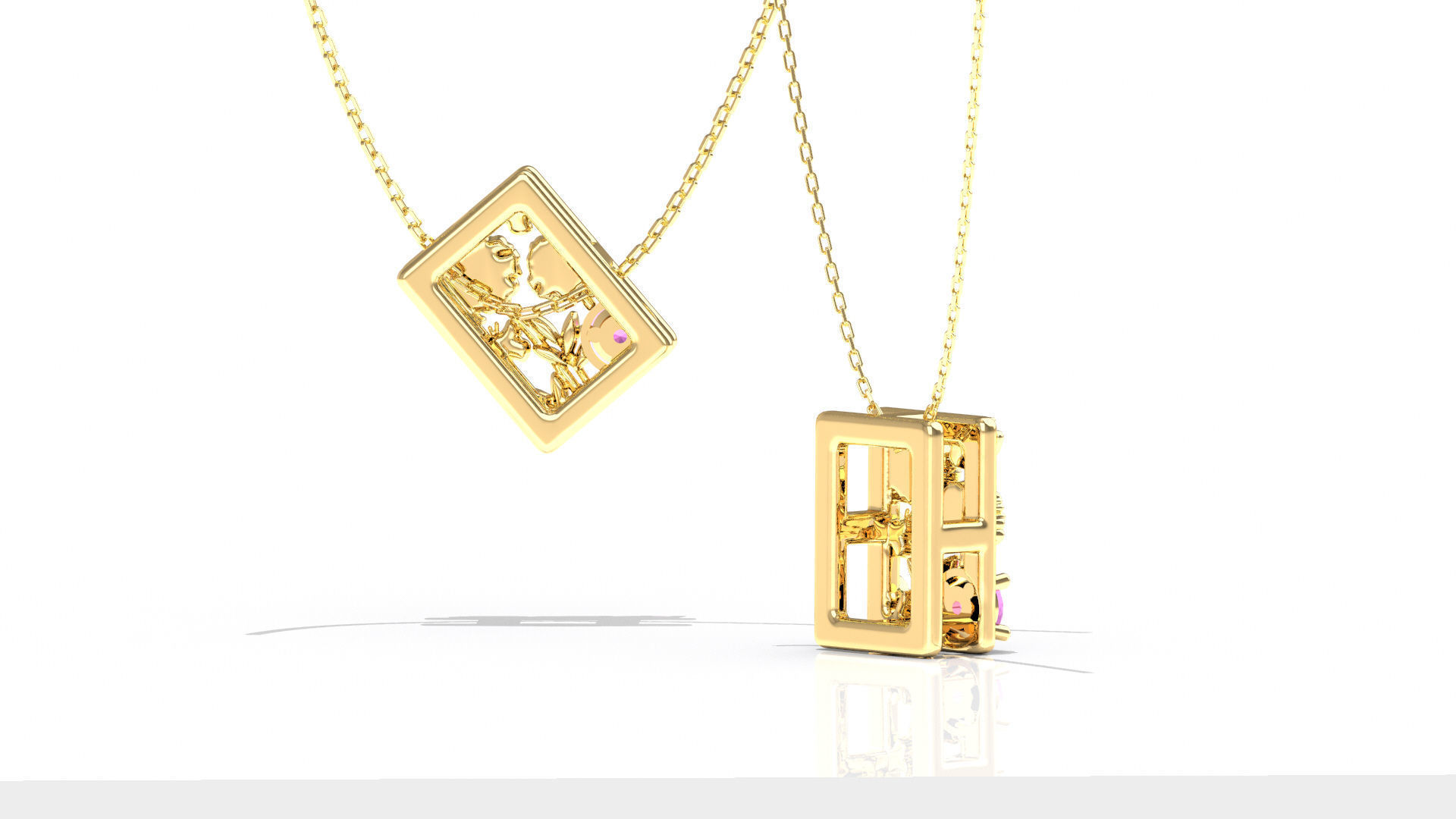 Birthflower Box Pendant October 3D print model_2