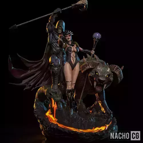 Fan Art - The BAD GUYS Skeletor Evil-lyn and Panthor - Diorama 3D print model