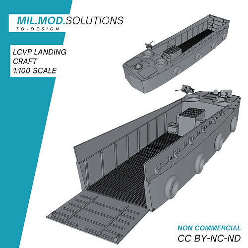 LCVP Landing Craft WW2 3D print model