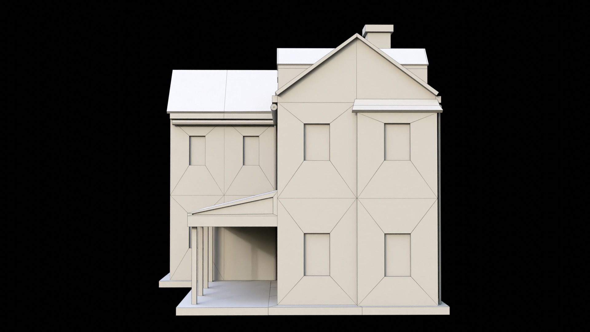 Suburban Building 2 Low-poly 3D model_12