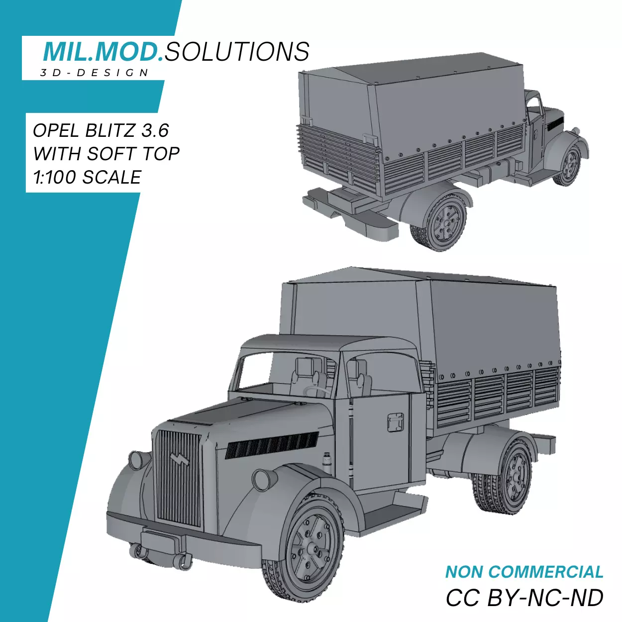 Opel Blitz 3 6 mit Verdeck 3D print model_0