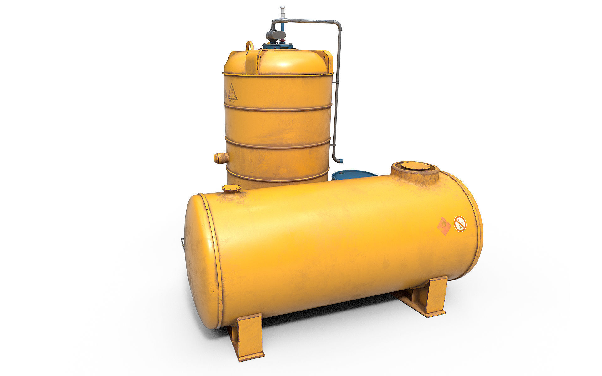 Industrial tank Low-poly 3D model_5
