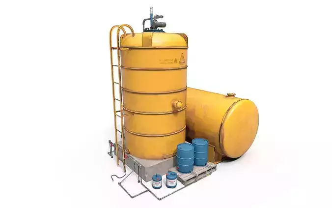 Industrial tank Low-poly 3D model