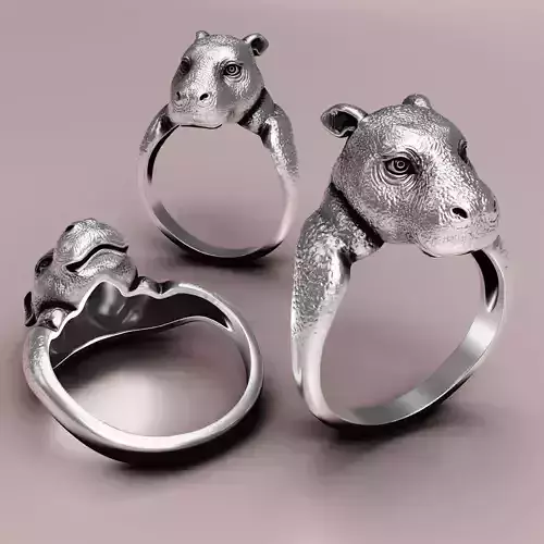 Hippopotamus RING 7US Pygmy Hippopotamus 