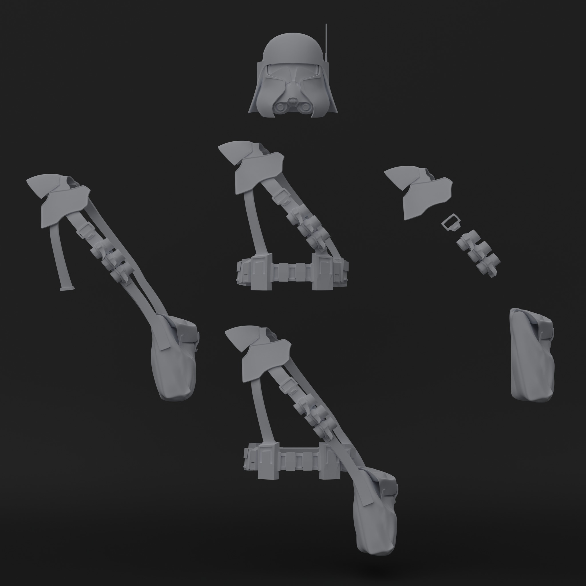 Clone Commander Baccara - Heavy Clone - One12 - STL files 3D print model_3