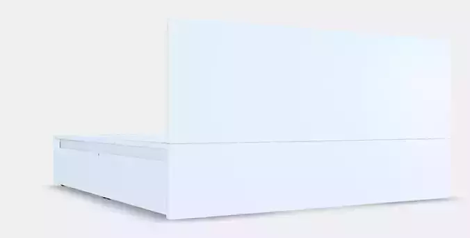 MALM Bed frame high w 4 storage boxes 3