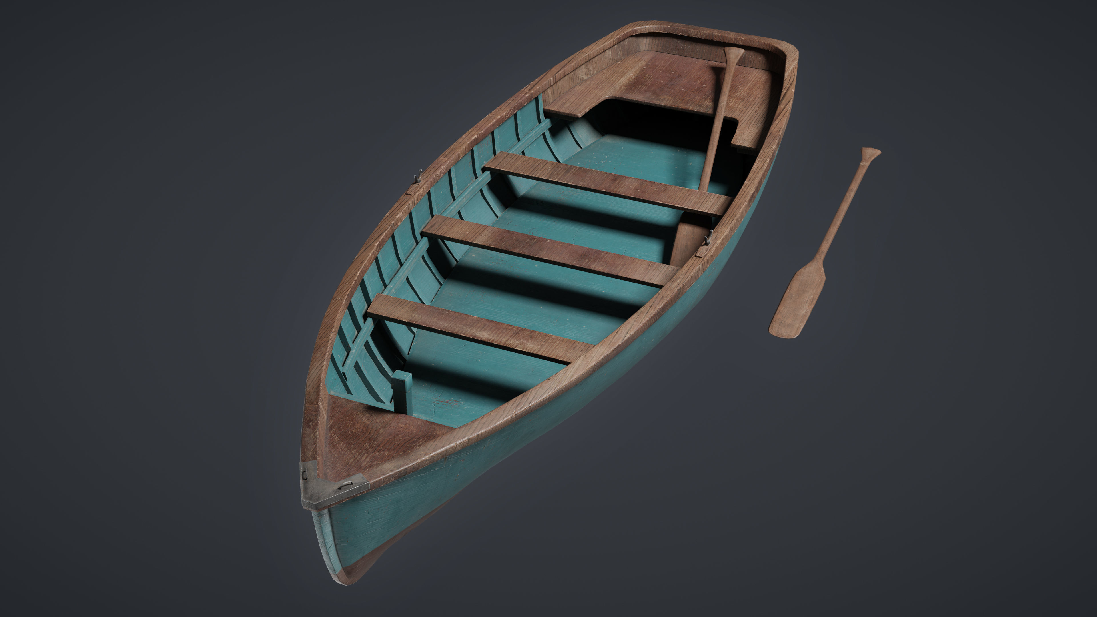 Wooden Boat Game Ready Low-poly 3D Model Low-poly 3D model_1
