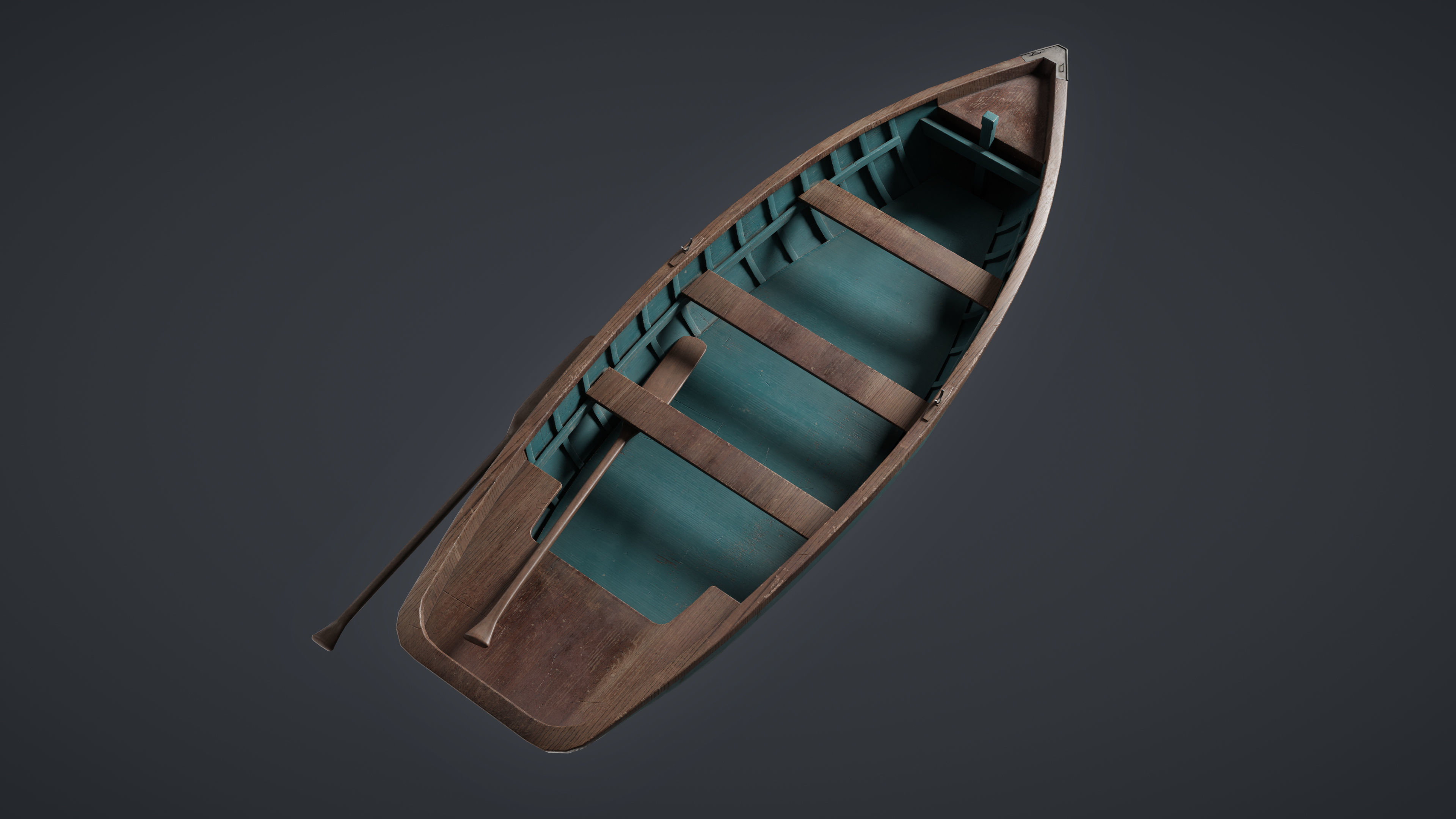 Wooden Boat Game Ready Low-poly 3D Model Low-poly 3D model_4