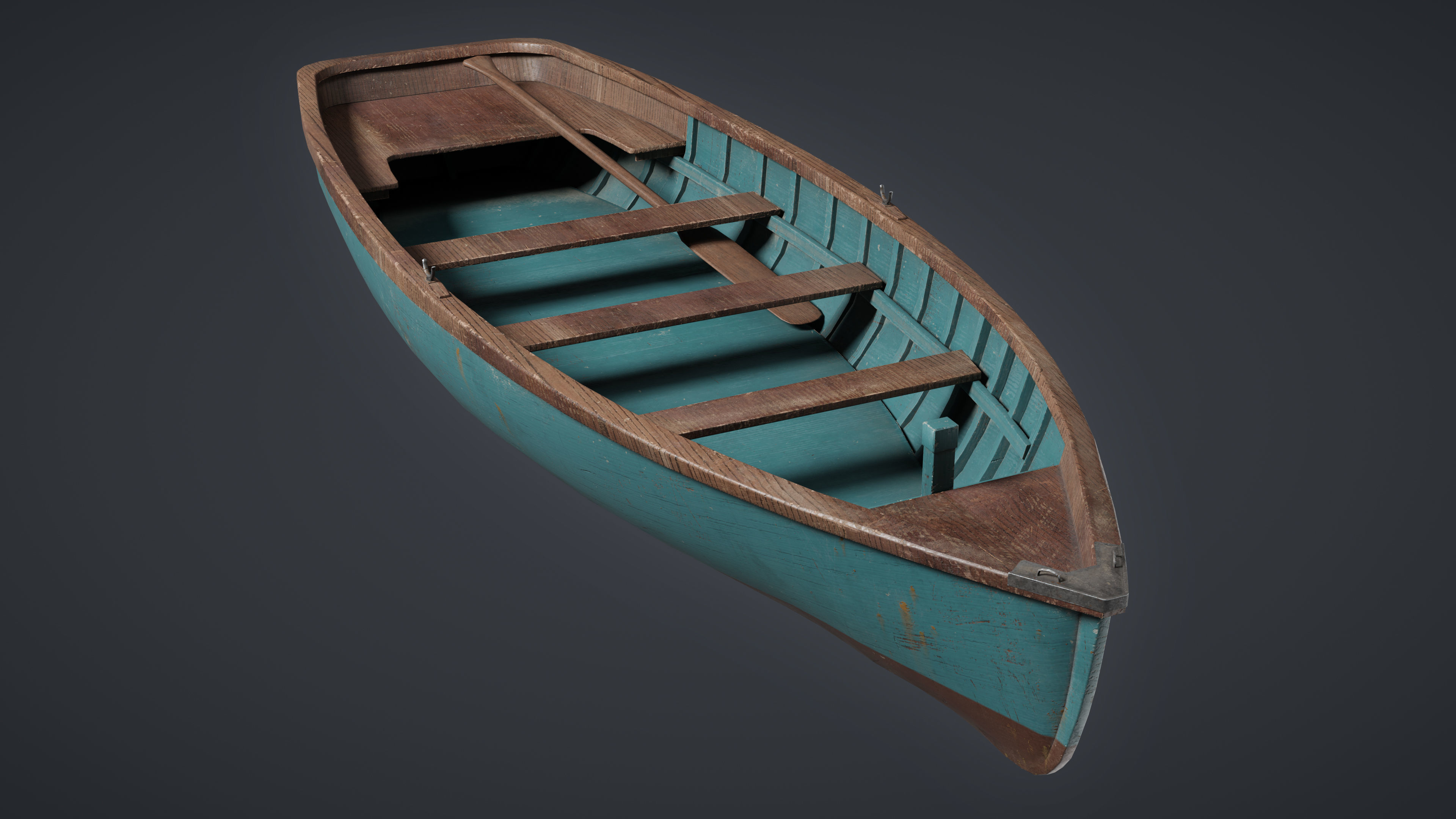 Wooden Boat Game Ready Low-poly 3D Model Low-poly 3D model_3