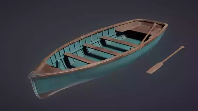 Wooden Boat Game Ready Low-poly 3D Model