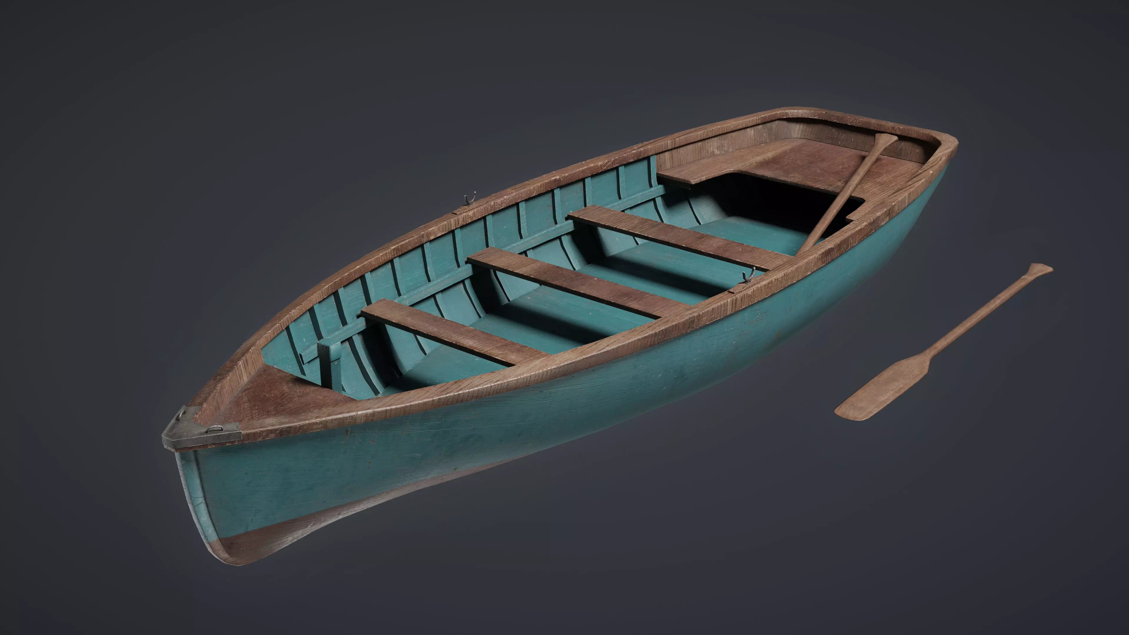 Wooden Boat Game Ready Low-poly 3D Model Low-poly 3D model_0