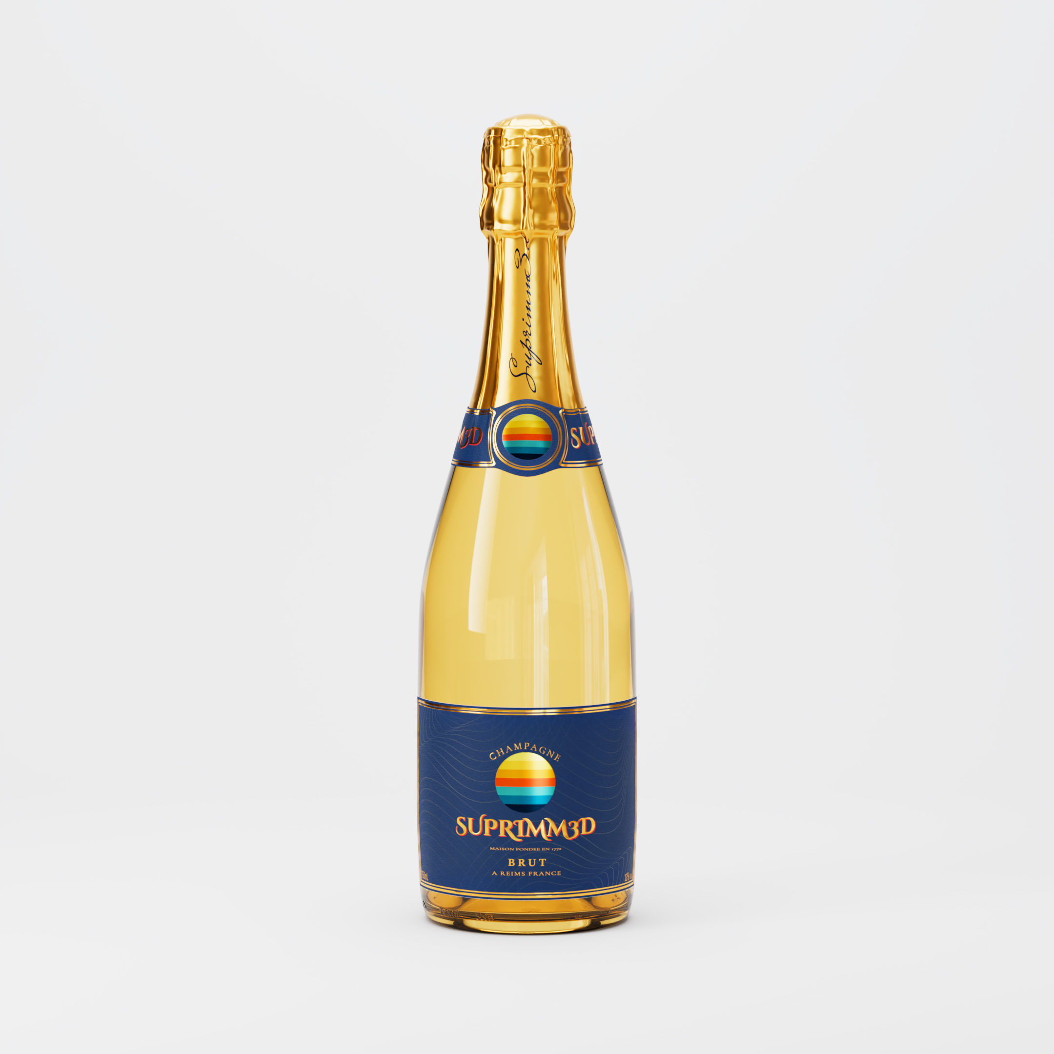 Champagne Bottle 3D model_0