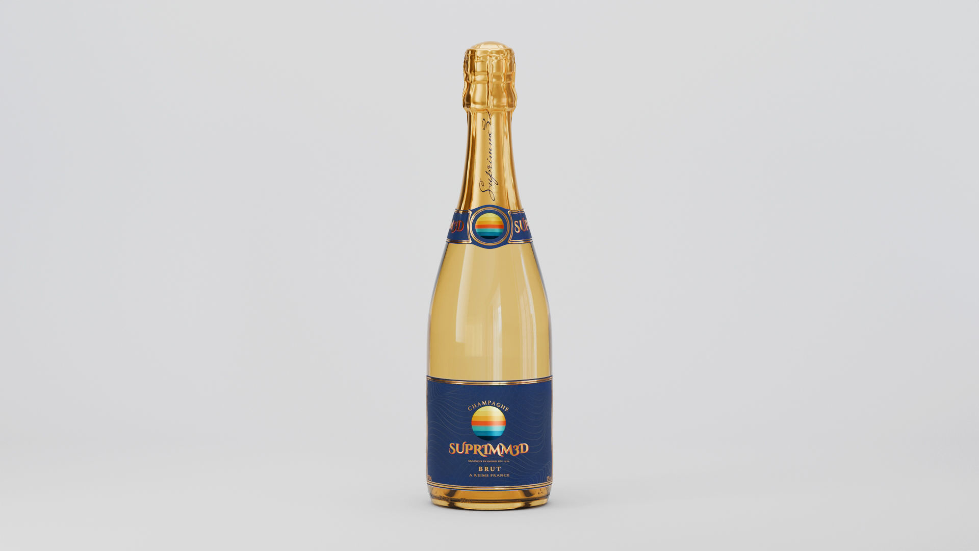 Champagne Bottle 3D model_15