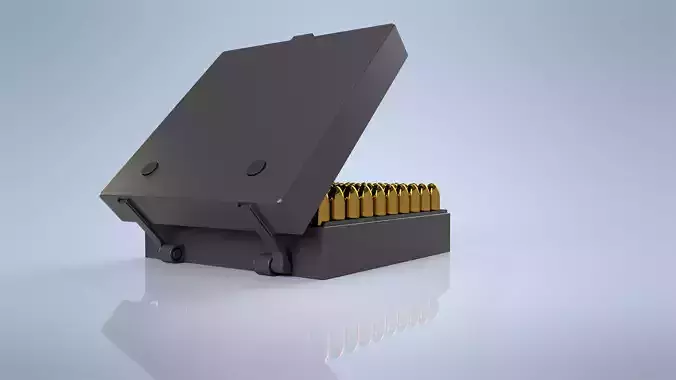 Printable Ammunition box 357 Mag 100r with Storage pins 3D print model